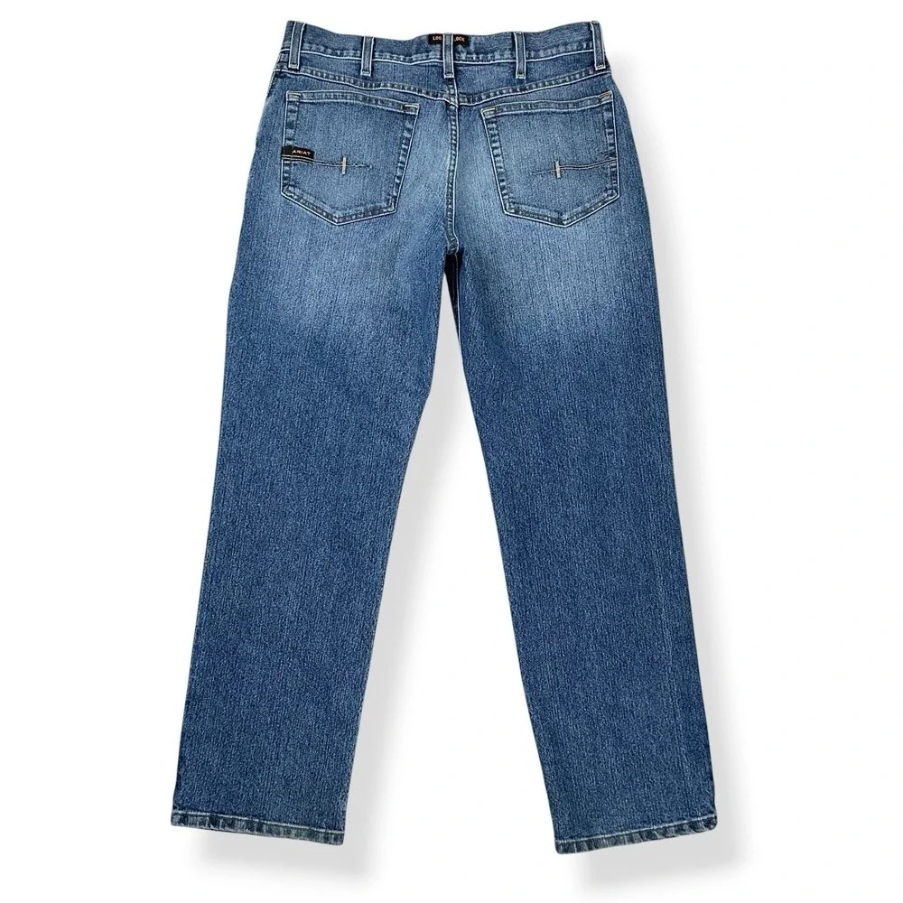 Ariat Jeans Men 32x30 (ACTUAL 32x29) Blue Rebar M3 Loose Blue Straight Workwear